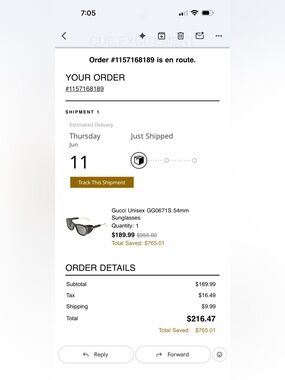 Gucci Men’s Sunglasses Black Frame with Gold Temples